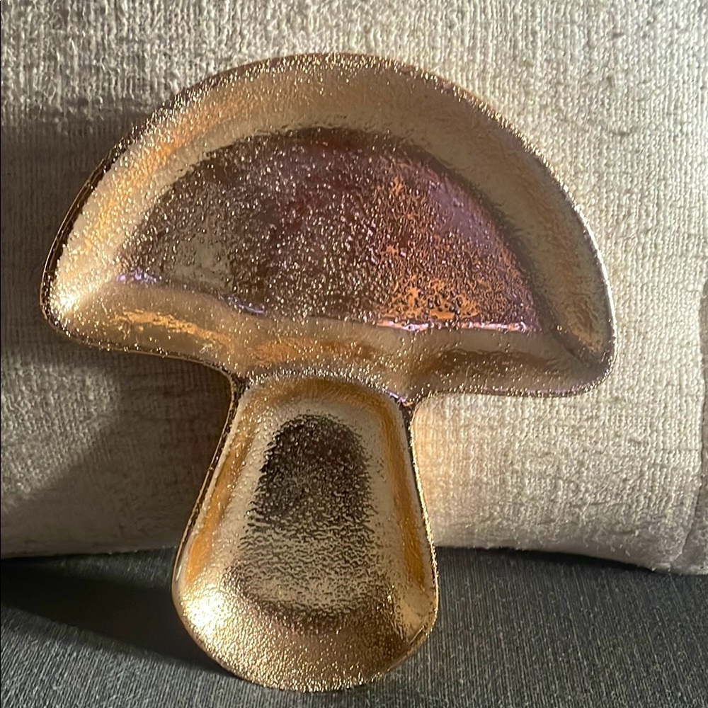 Gold Mushroom-Shaped 2 section platter Cellini
